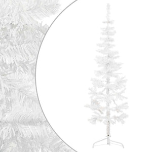 vidaXL Artificial Half Christmas Tree with Stand Slim White 180 cm