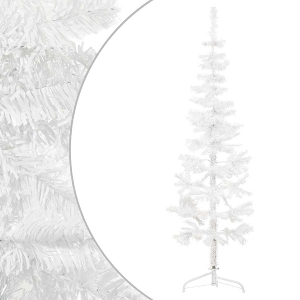 vidaXL Artificial Half Christmas Tree with Stand Slim White 180 cm