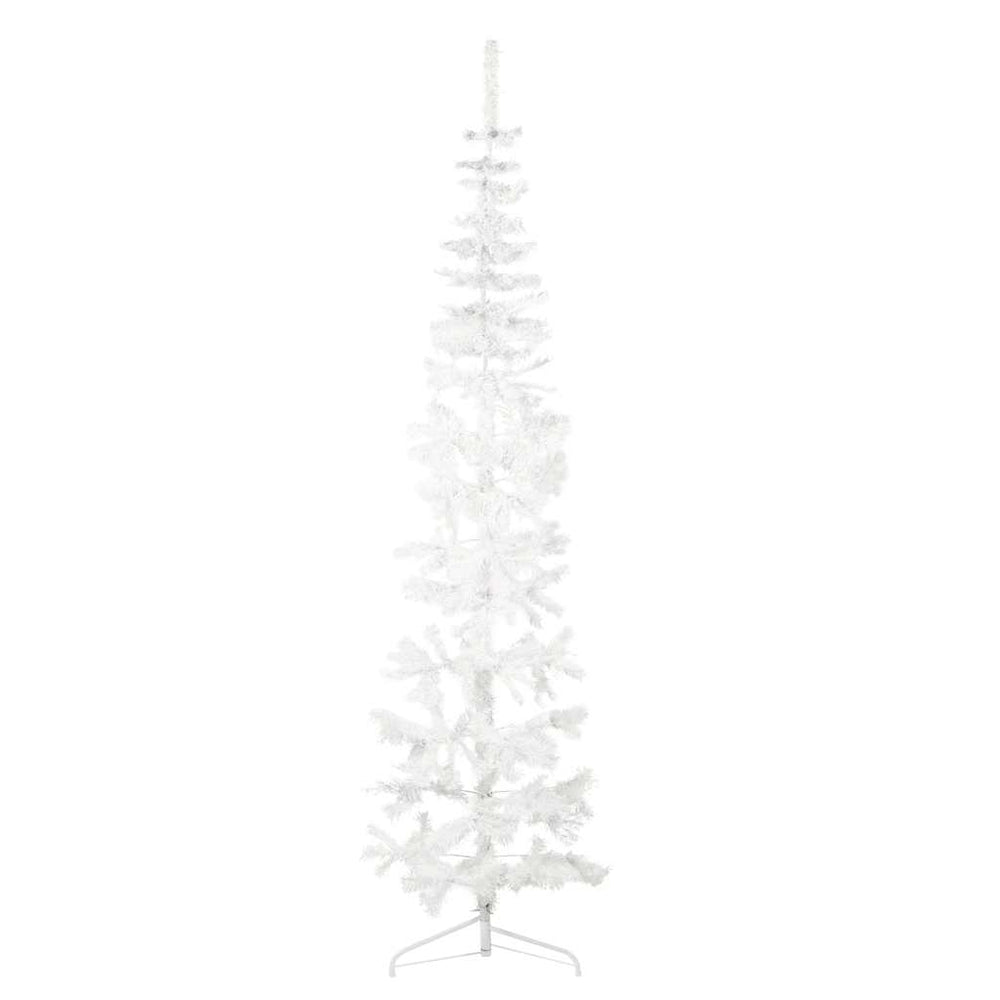 vidaXL Artificial Half Christmas Tree with Stand Slim White 240 cm