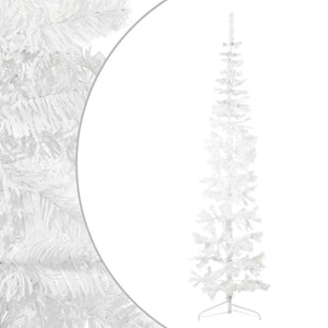 vidaXL Artificial Half Christmas Tree with Stand Slim White 240 cm