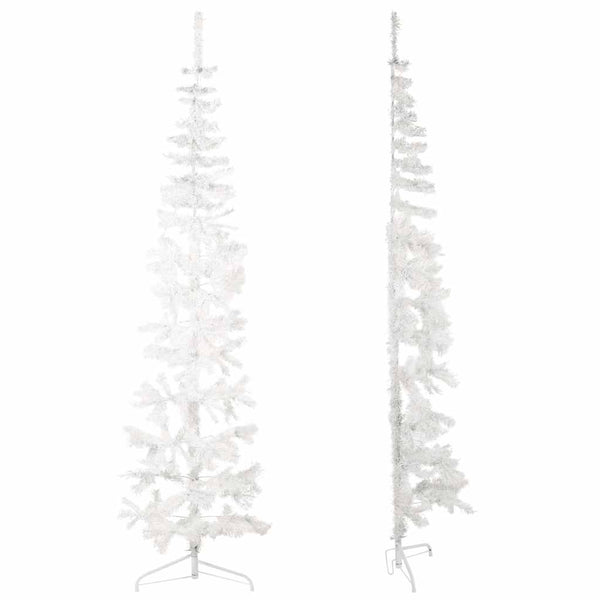 vidaXL Artificial Half Christmas Tree with Stand Slim White 240 cm