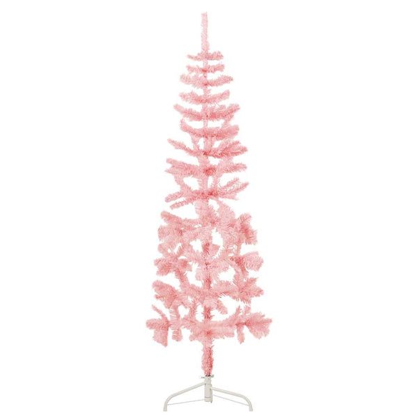 vidaXL Artificial Half Christmas Tree with Stand Slim Pink 120 cm