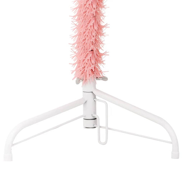 vidaXL Artificial Half Christmas Tree with Stand Slim Pink 120 cm