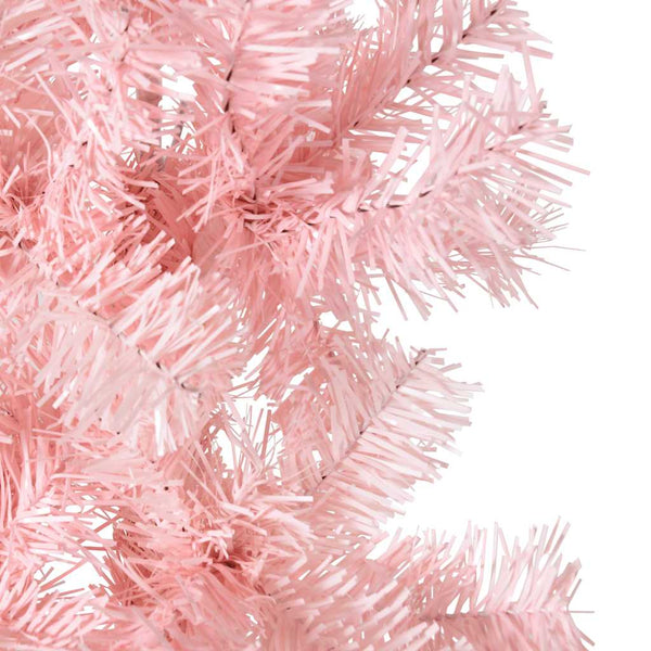 vidaXL Artificial Half Christmas Tree with Stand Slim Pink 120 cm