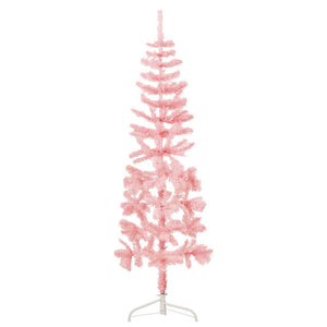 vidaXL Artificial Half Christmas Tree with Stand Slim Pink 150 cm