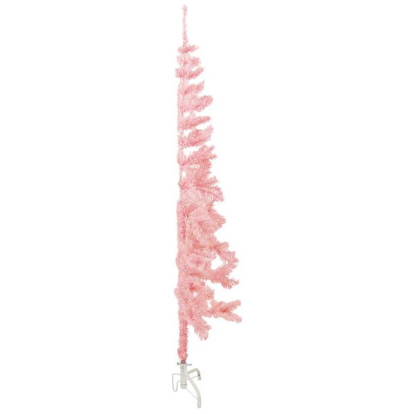 vidaXL Artificial Half Christmas Tree with Stand Slim Pink 150 cm