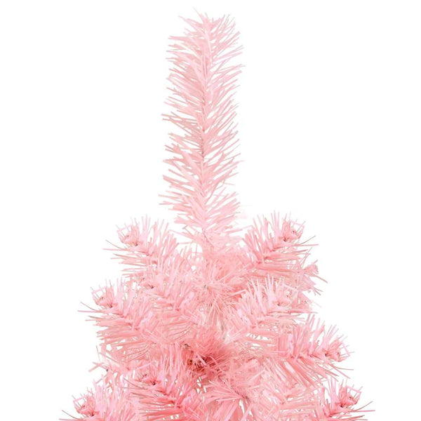 vidaXL Artificial Half Christmas Tree with Stand Slim Pink 150 cm