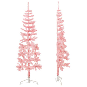 vidaXL Artificial Half Christmas Tree with Stand Slim Pink 180 cm