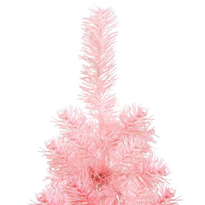 vidaXL Artificial Half Christmas Tree with Stand Slim Pink 180 cm
