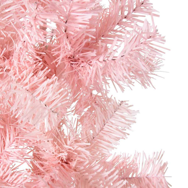 vidaXL Artificial Half Christmas Tree with Stand Slim Pink 180 cm