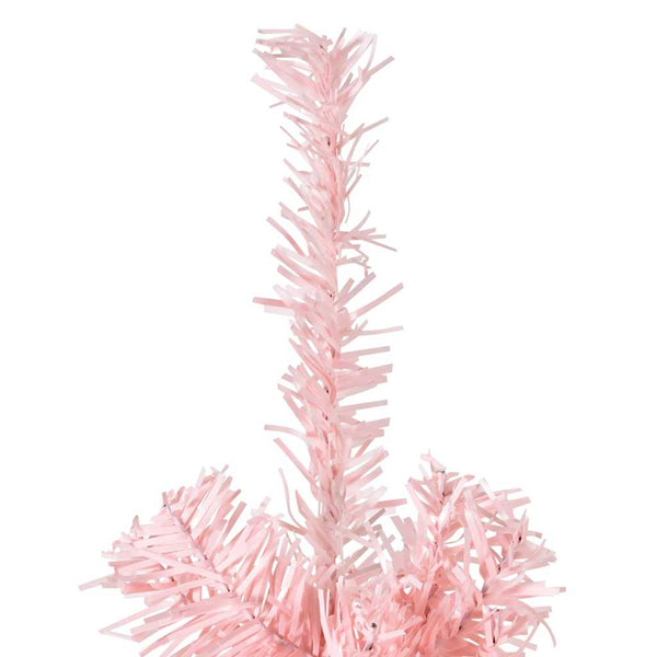 vidaXL Artificial Half Christmas Tree with Stand Slim Pink 210 cm