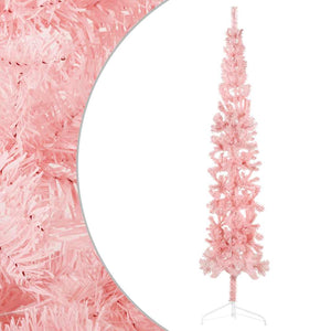 vidaXL Artificial Half Christmas Tree with Stand Slim Pink 240 cm