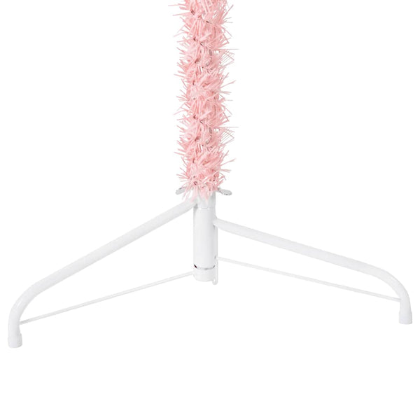 vidaXL Artificial Half Christmas Tree with Stand Slim Pink 240 cm