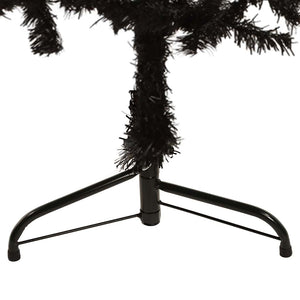 vidaXL Artificial Half Christmas Tree Stand Slim Black 120 cm