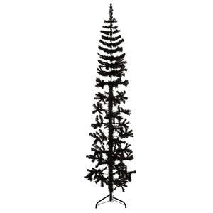 vidaXL Artificial Half Christmas Tree Stand Slim Black 180 cm