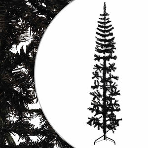 vidaXL Artificial Half Christmas Tree Stand Slim Black 180 cm