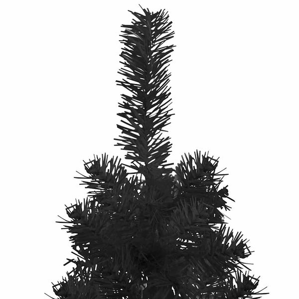 vidaXL Artificial Half Christmas Tree Stand Slim Black 180 cm