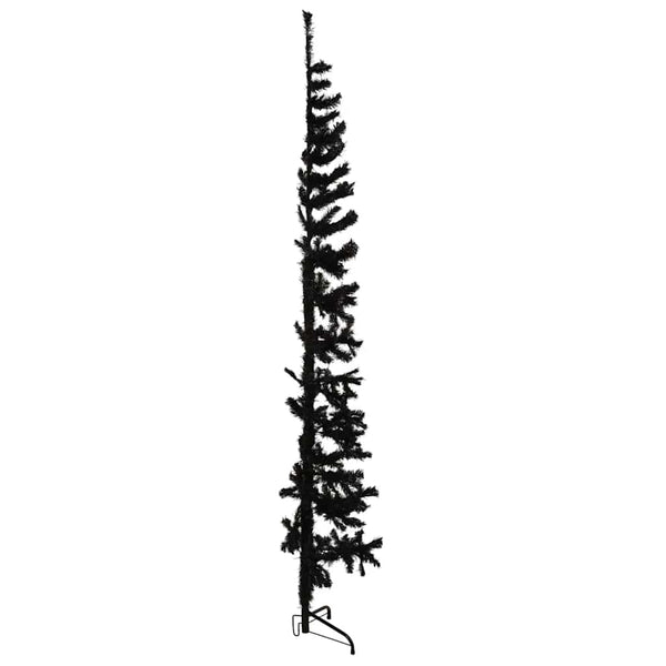 vidaXL Artificial Half Christmas Tree Stand Slim Black 240 cm