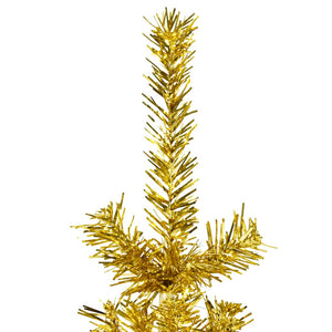 vidaXL Artificial Half Christmas Tree with Stand Slim Gold 120 cm