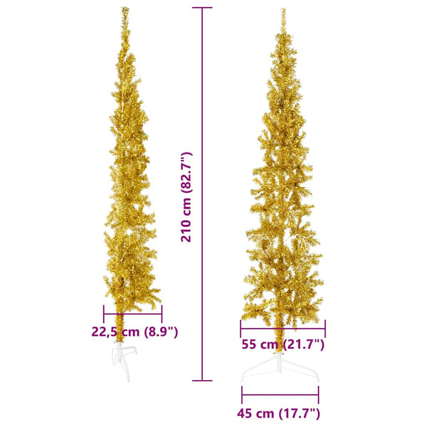 Goldener Halb-Weihnachtsbaum 210cm