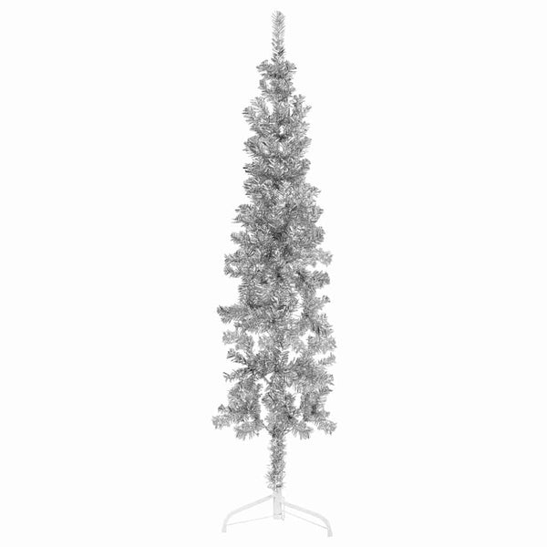 Halb-Weihnachtsbaum Silber Schlank 120cm