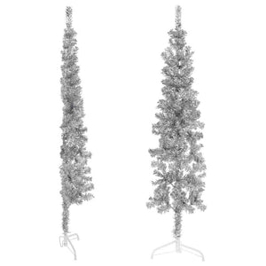 Halb-Weihnachtsbaum Silber Schlank 120cm