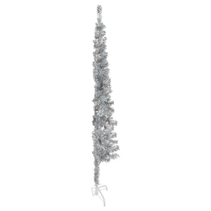 Halb-Weihnachtsbaum Silber Schlank 120cm