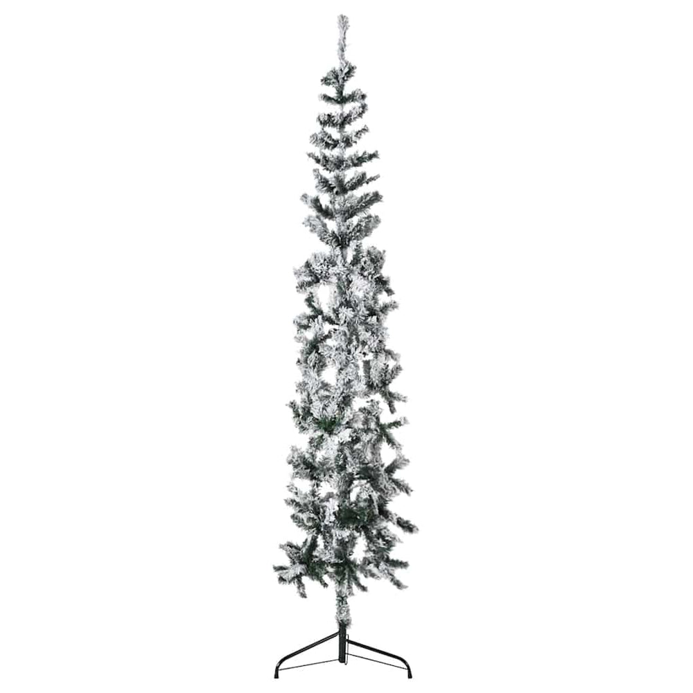 Schlanker Halb-Weihnachtsbaum mit Schnee 180 cm