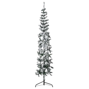 Schlanker Halb-Weihnachtsbaum mit Schnee 210cm