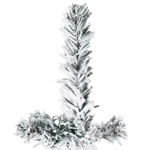 Schlanker Halb-Weihnachtsbaum mit Schnee, 240 cm