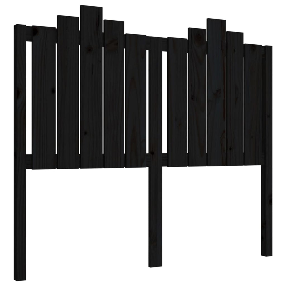 Schwarzes Kopfteil 126 cm Kiefer Massivholz