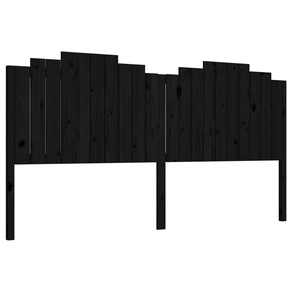 Schwarzes Kopfteil 206cm Kiefer Massivholz