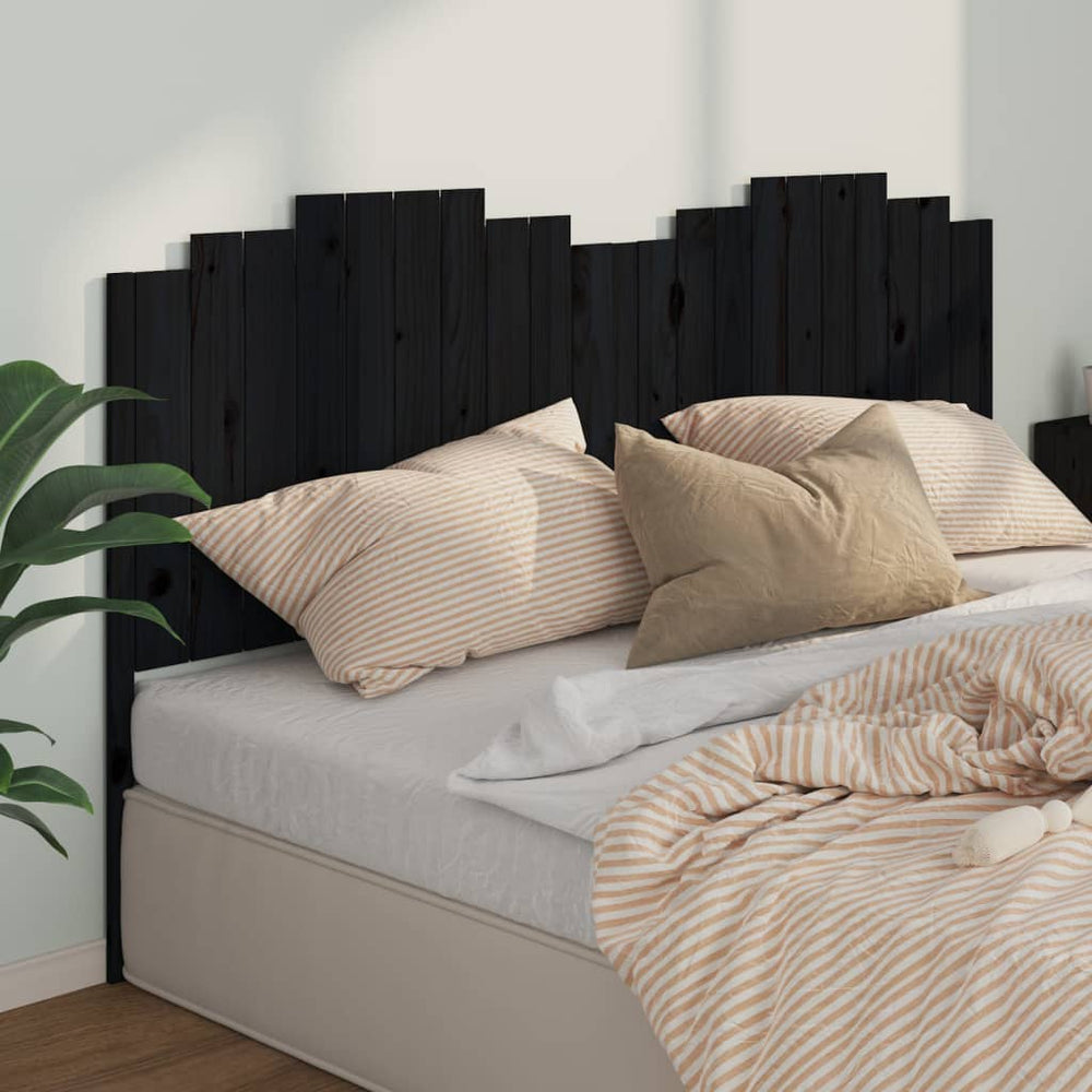 Schwarzes Kopfteil 206cm Kiefer Massivholz