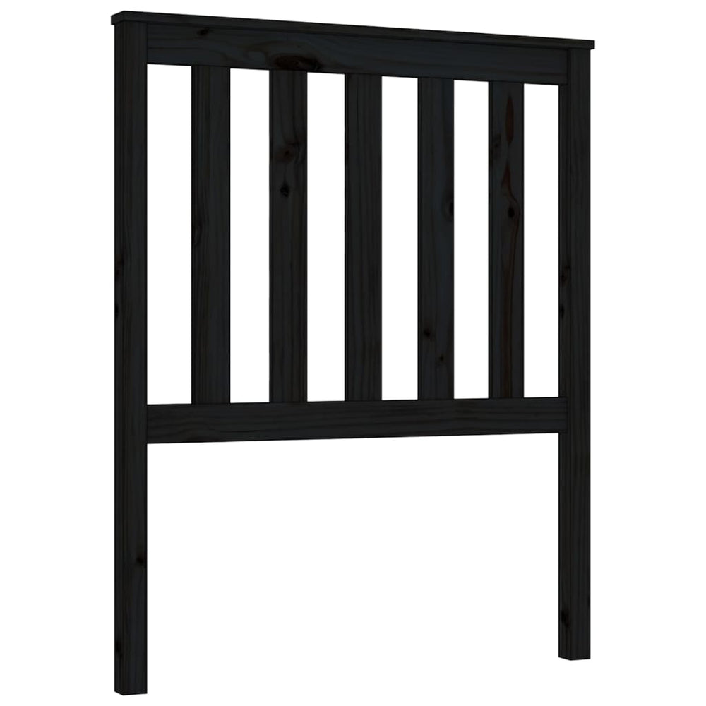 Schwarzes Kopfteil 81cm Kiefer Massivholz