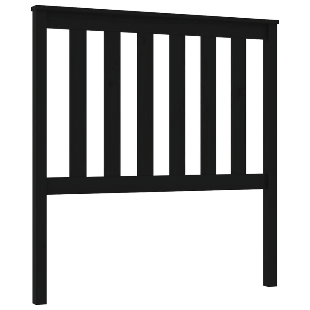 Schwarzes Kopfteil 96 cm Kiefer Massivholz