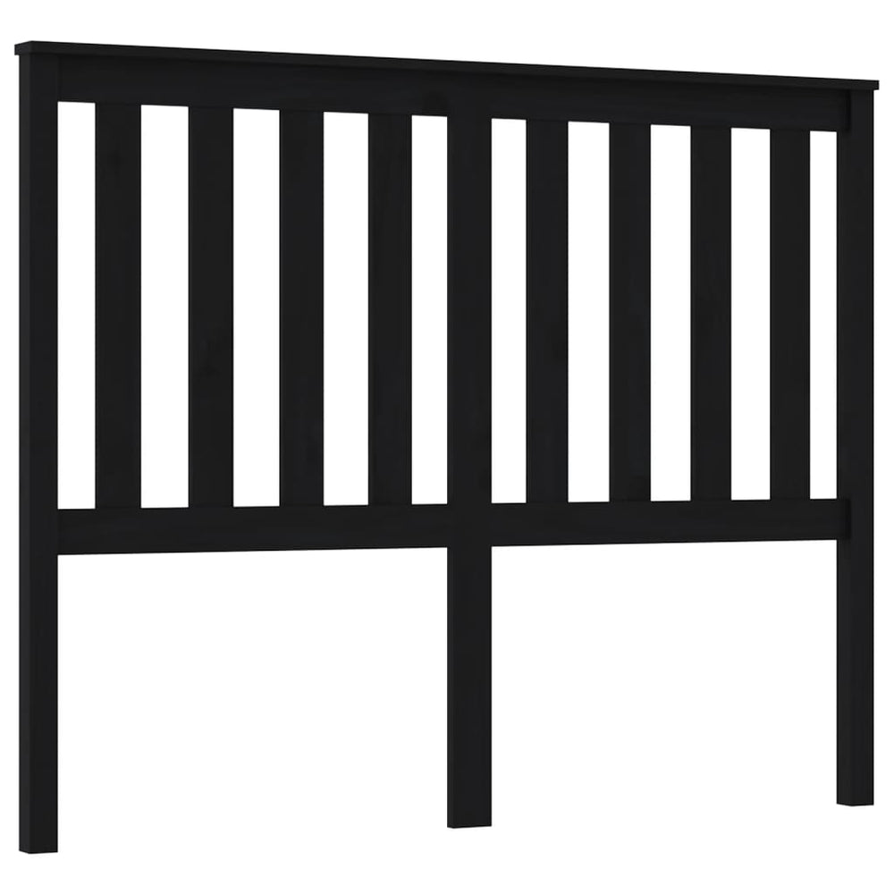 Schwarzes Kopfteil 126 cm Kiefer Massivholz