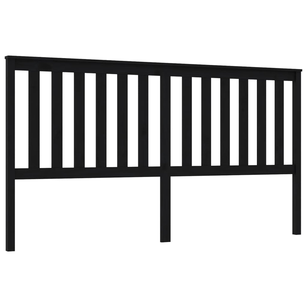 Schwarzes Kopfteil 186 cm Kiefer Massivholz
