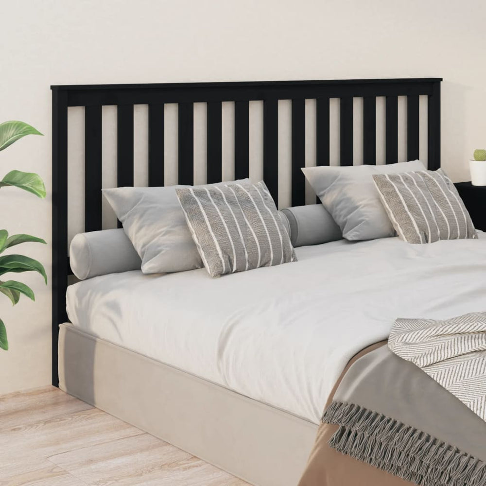 Schwarzes Kopfteil 186 cm Kiefer Massivholz