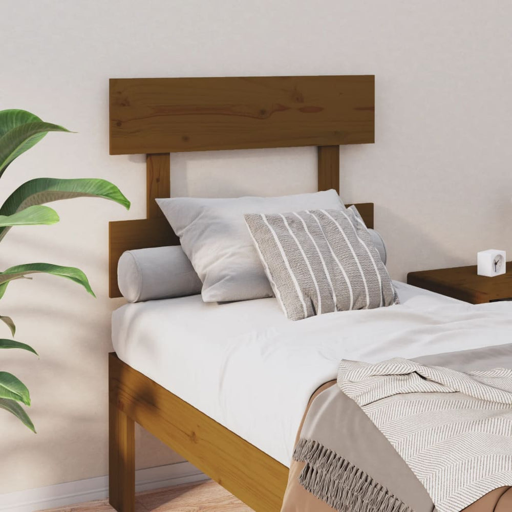 Honigbraunes Kopfteil aus Kiefernholz