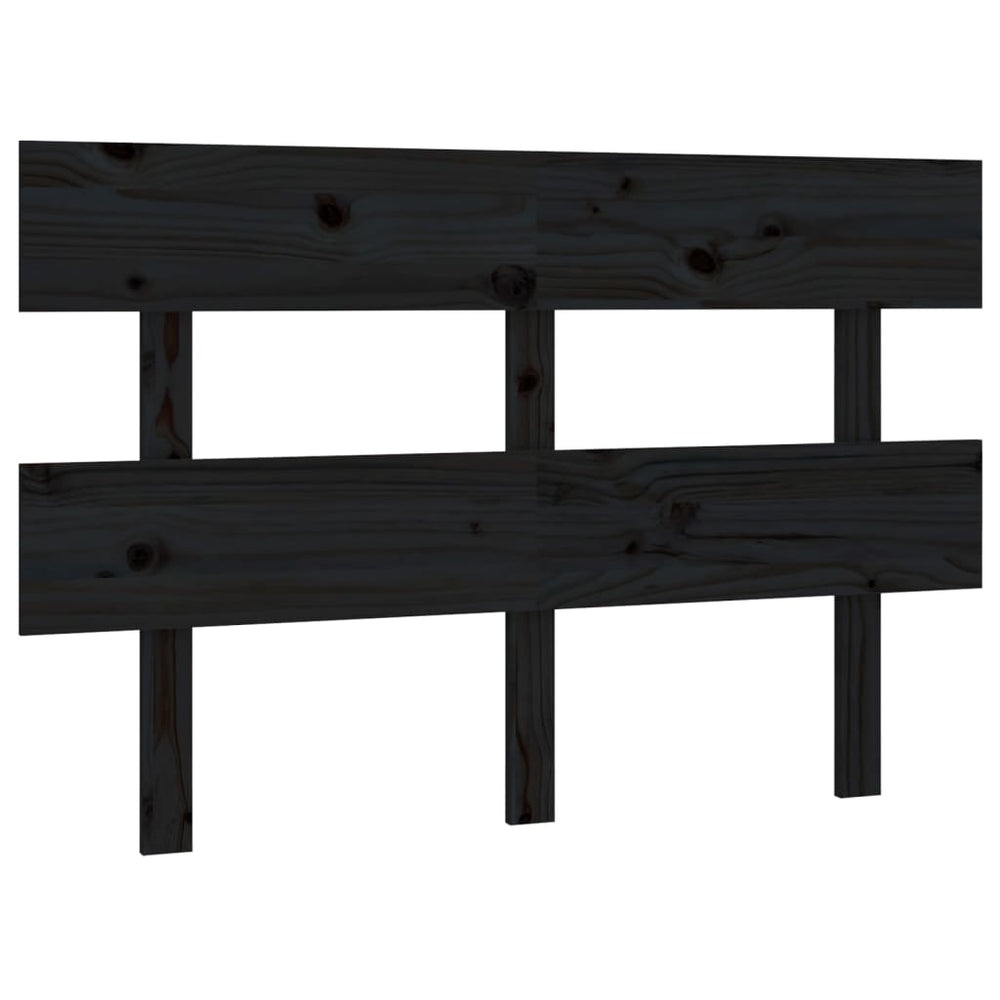 Schwarzes Kiefer Massivholz Kopfteil 124cm