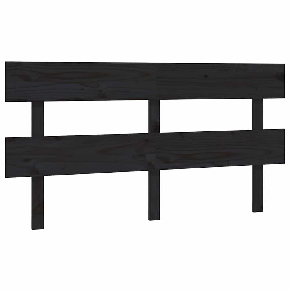 Schwarzes Kiefer Massivholz Kopfteil 164cm
