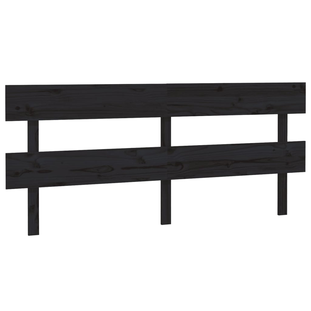 Schwarzes Kiefer Massivholz Kopfteil 184 cm