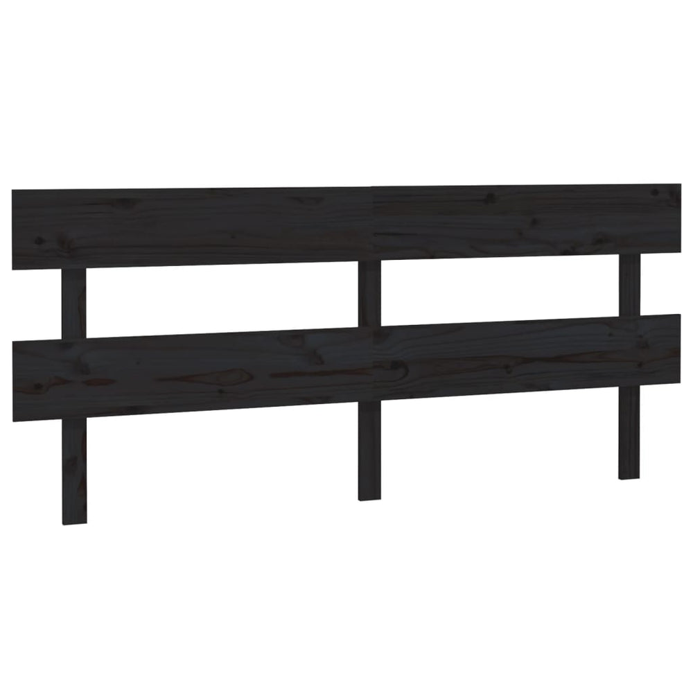 Schwarzes Kopfteil 204cm Kiefer Massivholz