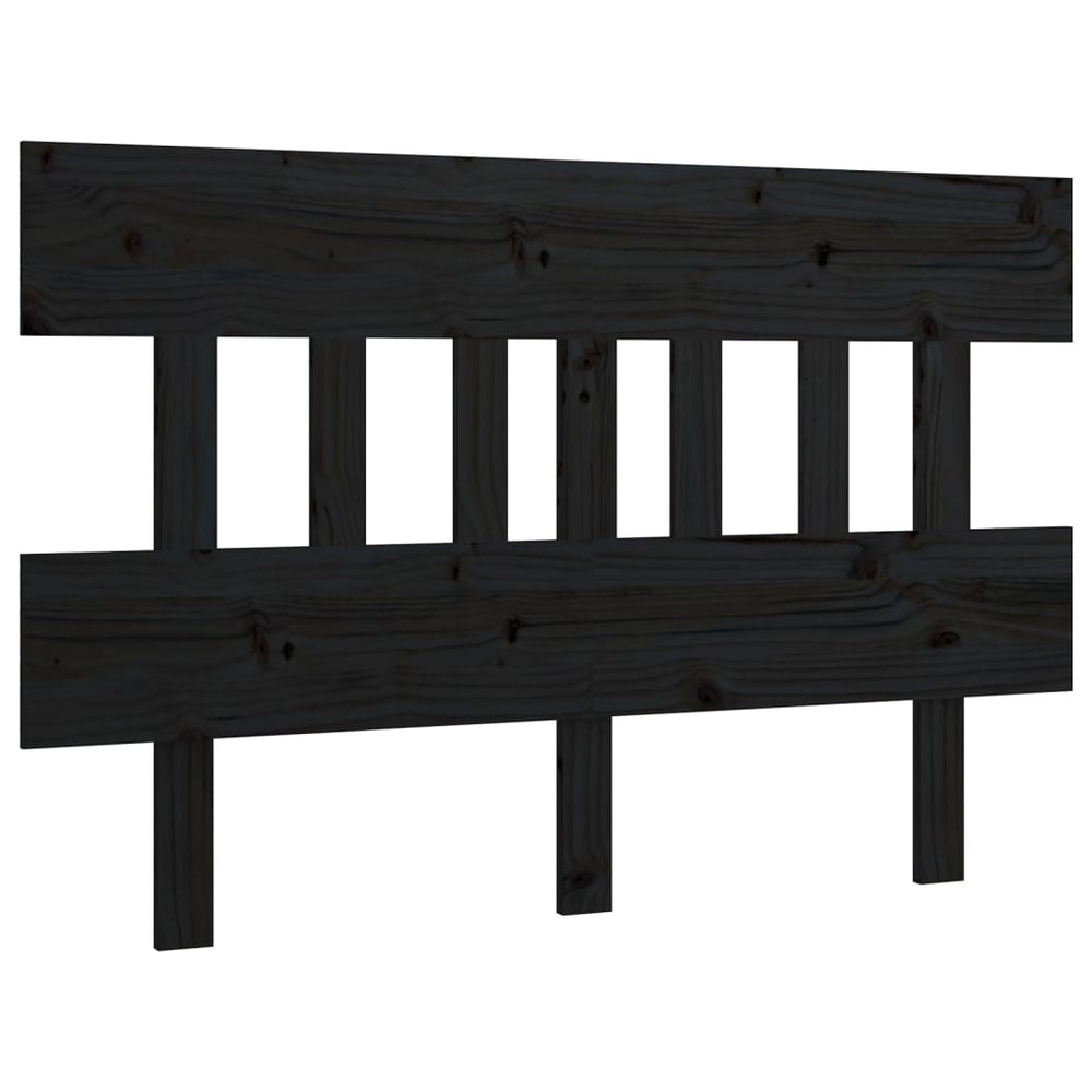 Schwarzes Kiefer Massivholz Kopfteil 163,5 cm