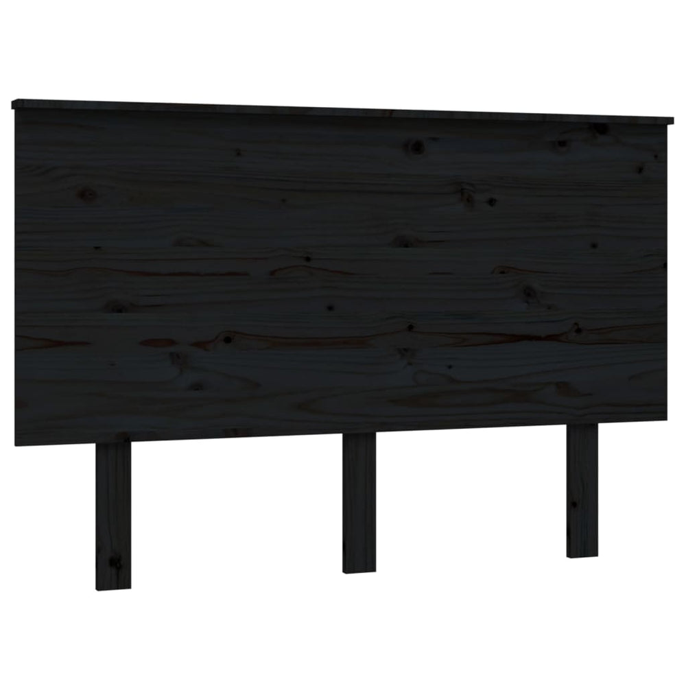 vidaXL Headboard Black 124x6x82.5 cm Solid Pine Wood