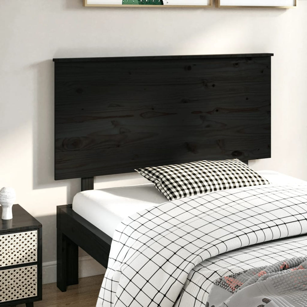 vidaXL Headboard Black 124x6x82.5 cm Solid Pine Wood