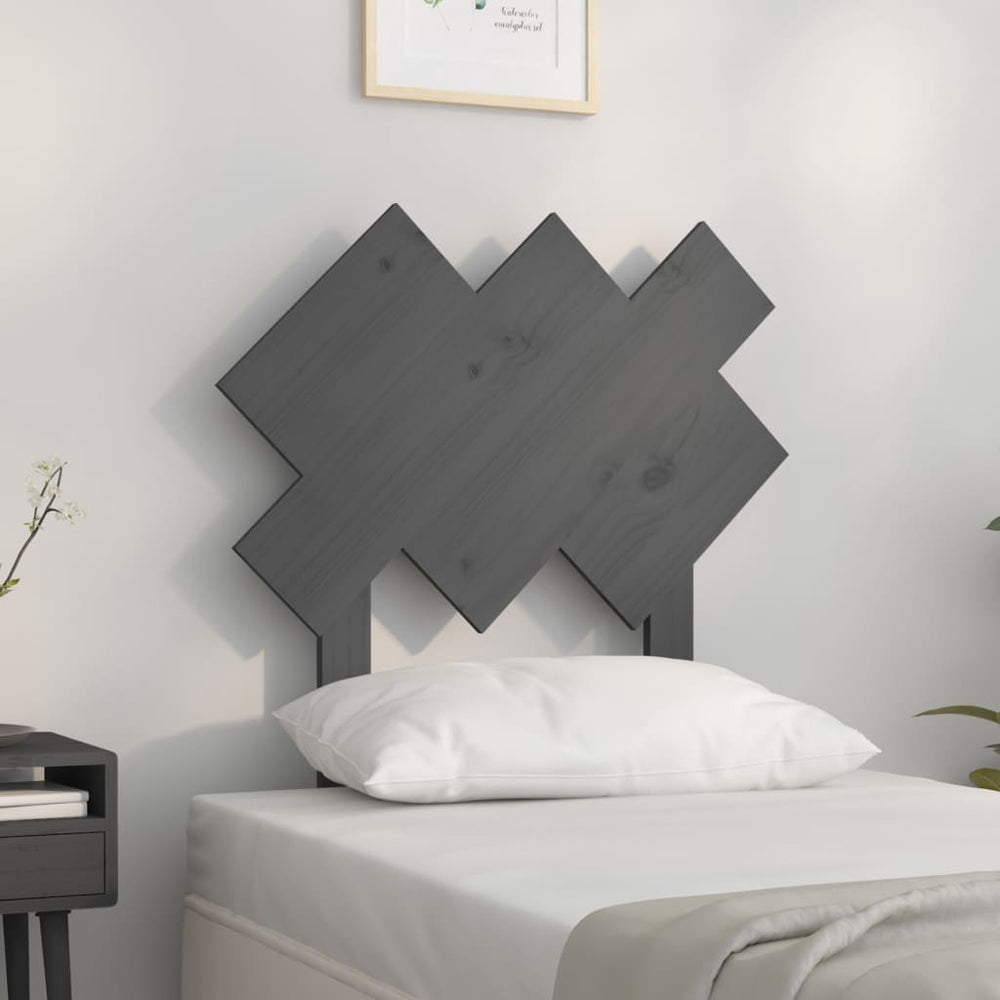 vidaXL Headboard Grey 72.5x3x81 cm Solid Pine Wood