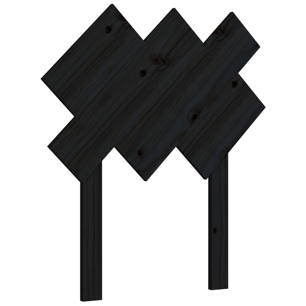 vidaXL Headboard Black 72.5x3x81 cm Solid Pine Wood