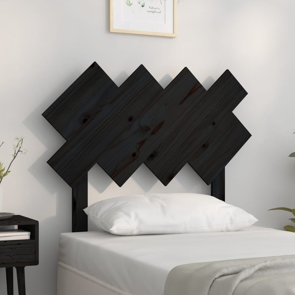 vidaXL Headboard Black 92x3x81 cm Solid Pine Wood