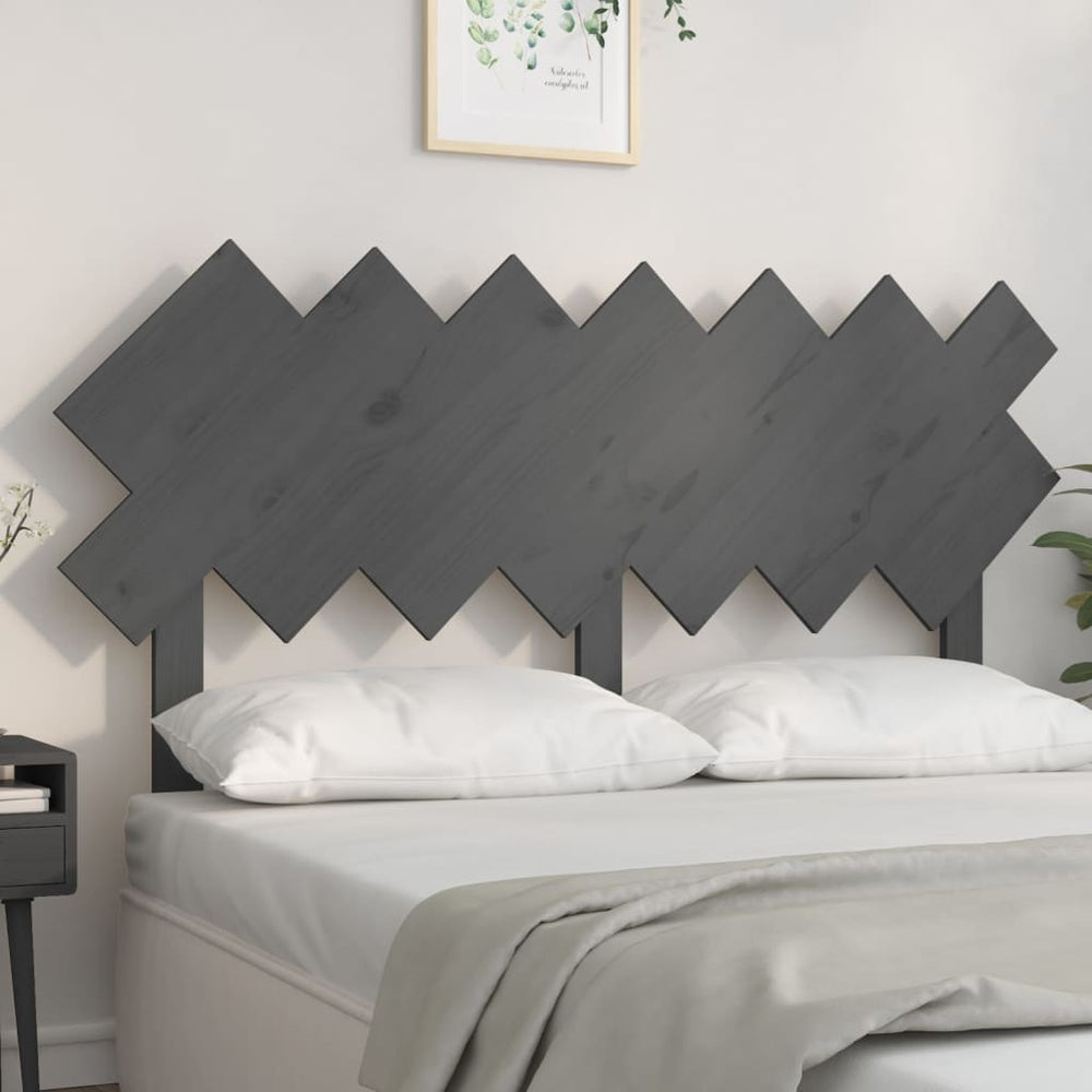 Graues Bett-Kopfteil 141 cm Kiefer Massivholz